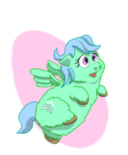 ambiguous_feral ambiguous_gender blue_hair blue_tail brown_hooves cutie_mark eyelashes featureless_crotch feral fur green_body green_fur green_wings hair hooves open_mouth purple_eyes quadruped simple_background smile solo tail wings young young_ambiguous young_feral carpdime fluffy_pony hasbro my_little_pony fluffy_pony_(species) mammal digital_media_(artwork) shaded