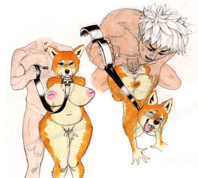 anthro anus areola bdsm belly big_belly big_breasts biped blush bodily_fluids breasts butt butt_grab doggystyle dripping duo erection female female_on_human from_behind_position genital_fluids genitals hair hand_on_butt huge_breasts human_on_anthro interspecies inverted_nipples leash leash_pull looking_at_another looking_pleasured male male/female male_on_anthro nipples penetration penile penile_penetration penis penis_in_vagina petplay roleplay sex slightly_chubby tail tail_motion tailwag thick_thighs vaginal vaginal_fluid_drip vaginal_fluids vaginal_fluids_on_leg vaginal_fluids_on_penis vaginal_penetration white_hair realius canid canine canis domestic_dog human mammal shiba_inu spitz absurd_res hi_res