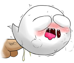 ambiguous_gender balls blush bodily_fluids breath covering covering_eyes covering_face cum cum_drip disembodied_penis dripping duo erection from_behind_position genital_fluids genitals goo-connected_lips humanoid_genitalia humanoid_penis male male/ambiguous not_furry open_mouth penis raised_tail saliva sex shaking sharp_teeth solo_focus sweat tail teeth tongue trembling enigi09 mario_bros nintendo boo_(mario) ghost human mammal spirit