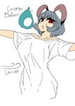 balloon big_breasts breasts clothed clothing female grey_hair hair inflatable inner_ear_fluff open_mouth oversized_clothing oversized_shirt oversized_topwear red_eyes shirt short_hair solo text topwear tuft water_balloon buchineko touhou nazrin animal_humanoid humanoid mammal mammal_humanoid mouse_humanoid murid murid_humanoid murine murine_humanoid rodent rodent_humanoid absurd_res english_text hi_res