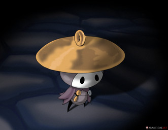 ambiguous_gender biped black_eyes black_legs holding_object red_text solo standing text white_text araneidaeart hollow_knight:_silksong hollow_knight_(franchise) team_cherry sherma_(hollow_knight:_silksong) arthropod 2025 absurd_res artist_name english_text hi_res male_(lore)