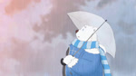 anthro black_nose blue_eyes clothing fur humanoid_hands kemono male outside overweight overweight_anthro overweight_male scarf solo sweater topwear umbrella white_body white_fur kisaragi_syoo utau shirane_kan bear mammal polar_bear ursine 16:9 2021 animated no_sound short_playtime webm widescreen