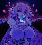 big_breasts bodily_fluids breasts female hair heart_symbol machine not_furry nubbed_tongue open_mouth rib_cage solo sweat teeth tongue tongue_focus tongue_out unusual_anatomy unusual_tongue houndeater bug_(houndeater) android humanoid robot robot_humanoid hi_res