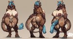 animal_genitalia animal_penis anthro balls big_balls big_breasts big_butt big_nipples big_penis big_sheath big_tail blue_eyes blue_hair blue_penis breasts butt curvy_anthro curvy_figure curvy_gynomorph curvy_intersex equine_genitalia equine_penis front_view fur genitals gloves_(marking) gynomorph hair half-erect huge_balls huge_breasts huge_butt huge_nipples huge_penis huge_sheath intersex markings multicolored_body multicolored_fur navel neck_tuft nipples nude pear-shaped_figure penis penis_tip rear_view sheath solo tail tail_tuft thick_tail tuft voluptuous voluptuous_anthro voluptuous_gynomorph voluptuous_intersex wide_hips lari.ros polter canid canine felkin hybrid mammal hi_res model_sheet