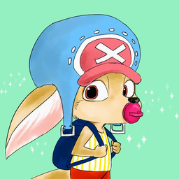4_fingers anthro backpack black_nose clothed clothing fingers fully_clothed fur green_background hat headgear headwear looking_aside looking_at_viewer male object_in_mouth pacifier pacifier_in_mouth red_eyes shirt simple_background solo standing tan_body tan_fur topwear yusarang disney zootopia finnick_(zootopia) canid canine fennec_fox fox mammal true_fox 1:1 2016
