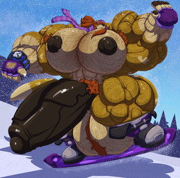 5_fingers abs anthro areola arm_hair ball_tuft balls barazoku biceps big_balls big_muscles big_nipples big_pecs big_penis biped black_areola black_glans black_nipples black_nose black_pawpads black_penis body_hair boots brown_armpit_hair brown_body brown_fur brown_hair brown_pubes calf_muscles chest_hair claws clock closed_smile clothing countershade_face countershade_fur countershade_torso countershading day detailed_background dipstick_tail erection finger_claws fingerless_gloves fingerpads fingers footwear forearm_muscles foreskin fur genitals glans gloves gloves_(marking) grin hair hair_over_eyes hairy hairy_balls handwear headgear headwear huge_balls huge_muscles huge_nipples huge_pecs huge_penis humanoid_genitalia humanoid_hands humanoid_penis hyper hyper_balls hyper_genitalia hyper_muscles hyper_pecs hyper_penis leg_hair long_hair male male_anthro markings mostly_nude mostly_nude_anthro mostly_nude_male mouth_closed muscular muscular_anthro muscular_arms muscular_male muscular_thighs nipples outdoor_nudity outside pattern_clothing pattern_scarf pawpads pecs penis plant pubes purple_clothing purple_gloves purple_handwear purple_headwear purple_scarf quads raised_arm retracted_foreskin scarf shaft_divide shoes sky smile snow snowboard snowboarding snowing solo striped_clothing striped_scarf stripes tail tail_markings teeth thick_penis trapezius tree triceps tuft vein veiny_penis watch white_claws white_finger_claws wristwatch bobert steve_(bobert) mammal mustelid otter absurd_res digital_drawing_(artwork) digital_media_(artwork) full-length_portrait hi_res portrait shaded