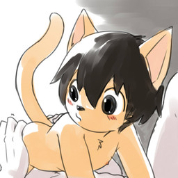 anthro big_eyes big_head black_nose blush butt butt_grab casual_nudity chest_tuft duo faceless_character faceless_male hair hand_on_butt inside male nipples nude shota size_difference solo_focus tuft young young_anthro manmosu_marimo shota_feline_(marimo) white_canine_(marimo) canid canine domestic_cat felid feline felis mammal 1:1 2015 digital_media_(artwork)