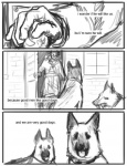 feral group male text unknown_artist watchmen rorschach canid canine canis domestic_dog mammal comic english_text greyscale monochrome