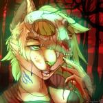 anthro blood bodily_fluids bone dead_forest female fight forest gore hair outside plant skull solo tree avoid_posting zingiber felid mammal pantherine tiger 1:1 2016 icon low_res