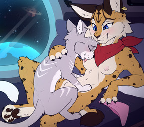 3_toes 4_fingers animal_genitalia anthro anthro_on_feral anthro_penetrated areola arm_markings arm_tuft arms_bent back_markings bed bent_legs bestiality biped black_claws black_eyebrows black_nose black_pawpads black_tuft blue_eyes blush blush_lines breast_lick breast_play breasts brown_ears brown_markings brown_pawpads brown_spots brown_tail_tip cheek_tuft chevron_(marking) claws closed_smile clothing countershade_breasts countershade_face countershade_feet countershade_fur countershade_neck countershade_tail countershade_torso countershading crotch_tuft cute_fangs digitigrade dipstick_tail discarded_clothing discarded_panties discarded_underwear duo ear_piercing ear_ring ear_tuft ears_back eyebrows eyelashes eyes_closed facial_markings facial_tuft fangs feet female female_anthro female_on_feral female_penetrated feral feral_on_top feral_penetrating feral_penetrating_anthro feral_penetrating_female finger_claws fingerless_(marking) fingerpads fingers foot_markings forehead_markings from_front_position fur fur_markings fur_tuft furniture genitals grey_body grey_ears grey_fur grey_tail grey_tuft hand_markings hand_on_another's_back hand_on_back handpaw happy happy_sex head_markings head_tuft hindpaw in_spacecraft in_vehicle inner_ear_fluff inside interspecies iris kerchief kerchief_only knee_tuft larger_anthro larger_female larger_penetrated leg_markings leg_tuft licking licking_another licking_partner long_tail lying lying_on_bed male male/female male_feral male_on_anthro male_on_top male_penetrating male_penetrating_anthro male_penetrating_female markings medium_breasts monotone_kerchief monotone_neckerchief mostly_nude mostly_nude_anthro mostly_nude_female mouth_closed multicolored_body multicolored_fur multicolored_tail navel neckerchief neckerchief_only neckwear nipples obscured_penetration obscured_vaginal on_back on_bed on_top one_fang panties pawpads paws penetration penile penile_penetration penis_in_vagina piercing pillow pink_areola pink_blush pink_clothing pink_nipples pink_panties pink_tongue pink_underwear pivoted_ears planet pupils quadruped reclining red_kerchief red_neckerchief ring_piercing sex sex_on_bed short_snout short_tail shoulder_markings shoulder_tuft size_difference slim slim_anthro slim_female slim_feral slim_male smaller_feral smaller_male smile snaggle_tooth snout space spacecraft spots spotted_body spotted_fur spotted_markings spotted_tail star tail tail_markings teeth toe_claws toeless_(marking) toes tongue tongue_out tuft two_tone_body two_tone_fur underwear vaginal vaginal_penetration vehicle whisker_spots whiskers white_body white_breasts white_countershading white_fur white_inner_ear white_inner_ear_fluff white_markings white_sclera white_tail white_tail_tip white_tuft white_whiskers window yellow_body yellow_fur yellow_tail yellow_tuft meraence nintendo star_fox haiiroyuki_(zekeofgods) miyu_(star_fox) domestic_cat felid feline felis lynx mammal 2025 english_description hi_res