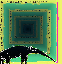 abstract_art abstract_background ambiguous_feral ambiguous_gender black_body black_fur feral fur long_tongue solo spiral_background tongue tongue_out demensa anteater mammal pilosan xenarthran 2018 digital_media_(artwork) pixel_(artwork)