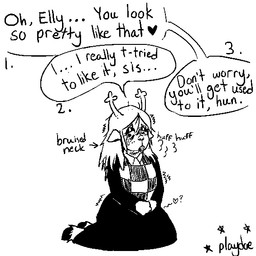 abuse anthro aroused bodily_fluids breath bruised bruised_neck clothed clothing dialogue female hair heart_symbol implied_incest kneeling messy_hair offscreen_character shaking simple_background solo speech_bubble tears text white_background playdoe deltarune undertale_(series) noelle_holiday deer mammal 1:1 english_text monochrome