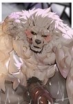 abs anthro balls biceps big_penis black_sclera claws fur genitals green_eyes humanoid_genitalia humanoid_penis male muscular muscular_anthro muscular_male nude pecs penis simple_background solo tail white_body white_fur murimurri670 canid canine canis mammal wolf hi_res