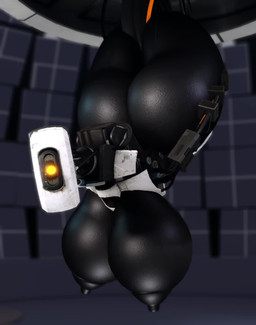 big_breasts big_butt black_body black_skin breasts butt erect_nipples female glowing glowing_eyes hanging_breasts huge_butt looking_at_viewer machine nipples solo thick_thighs upside_down voluptuous_female wire yellow_eyes willie_piv portal_(series) valve valve_corporation glados robot 3d_(artwork) 3d_animation animated digital_media_(artwork) hi_res high_framerate no_sound short_playtime video
