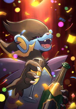 ambiguous_gender bottle claws container feral fingers front_view fur holding_bottle holding_container holding_object simple_background smile solo teeth tongue wine_bottle tenebscuro nintendo pokemon generation_4_pokemon luxray pokemon_(species) 2024 digital_drawing_(artwork) digital_media_(artwork) hi_res