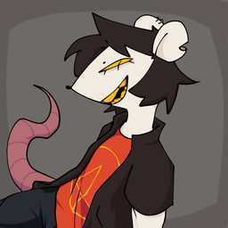 anthro clothed clothing ear_piercing ear_ring fur grey_background male male_anthro notched_ear piercing ring_piercing shirt simple_background solo tail teeth topwear white_body white_fur yellow_sclera xarop77 atila_(xarop77) mammal murid murine rat rodent 1:1 2023 digital_drawing_(artwork) digital_media_(artwork) portrait trans_(lore) trans_man_(lore)