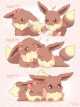 2024 3_toes :3 :< blush bow_(feature) bow_accessory brown_body brown_ears brown_eyes brown_fur brown_inner_ear brown_tail colored digital_media_(artwork) dipstick_tail duo ear_bow ears_down eevee english_text eyes_closed face_in_chest feet female female_feral feral feral_on_feral fluff_huffing fluffy fluffy_tail flustered fur generation_1_pokemon happy hi_res japanese_text kemono long_ears looking_at_another lying male male/female male_feral mammal markings mugita_konomi multicolored_body multicolored_fur multicolored_tail musical_note musical_symbol neck_tuft nintendo number on_front one_eye_closed open_:3 open_mouth open_smile pattern_background paws percentage pink_bow pivoted_ears playful playing pokemon pokemon_(species) quadruped sequence shaded signature simple_background simple_shading sitting sleeping_on_partner smile standing symbol tail tail_markings tail_motion tailwag tan_body tan_fur tan_tail tan_tail_tip text time_lapse toes tuft two_tone_body two_tone_fur two_tone_tail wink