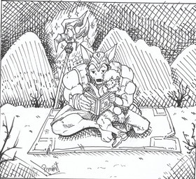 anthro barazoku beard book canon_x_oc claws clothed clothing desert detailed_background duo facial_hair fanfic fanfiction feet looking_down male male/male mature_anthro mature_human mature_male muscular muscular_anthro muscular_male muscular_on_muscular reading reading_book sitting sitting_on_another sitting_together size_difference pinumontbalou league_of_legends riot_games tencent nasus_(lol) canid canine canis human jackal mammal black_and_white hi_res monochrome story story_in_description