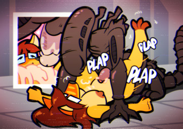 alien_genitalia anthro balls bodily_fluids breasts brown_hair cum cum_in_vagina cum_inside duo eyewear female forced from_front_position fur genital_fluids genitals glasses hair legs_up lying male male/female missionary_position on_back orange_body orange_fur penetration pull_out sex tired_eyes vaginal vaginal_penetration yellow_body yellow_fur felestrist alien_(franchise) zoe_roo_(dokapi) alien alien_humanoid humanoid kangaroo macropod mammal marsupial xenomorph absurd_res hi_res