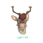 anthro antlers eyewear fluffy glasses hair head_only horn logo male neck_tuft rotating solo spinning tuft obrien_(artist) raiz deer mammal new_world_deer reindeer 1:1 2d_animation animated artist_logo frame_by_frame short_playtime