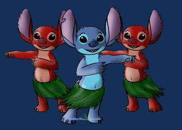 4_fingers 4_toes black_eyes blue_body blue_claws blue_fur blue_nose blue_pawpads claws clone clothed clothing dancing feet fingers fur grass_skirt grey_claws group hula looking_at_viewer navel notched_ear open_mouth open_smile pawpads red_body red_fur red_nose red_pawpads simple_background smile text toes topless transparent_background thewolfsfirstwinter disney lilo_and_stitch leroy_(lilo_and_stitch) stitch_(lilo_and_stitch) alien experiment_(lilo_and_stitch) 2015 alpha_channel digital_media_(artwork) hi_res url watermark