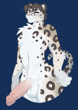 anthro arthropod_abdomen athletic balls big_penis dark_hair ears_down erection fluffy fluffy_chest fur genitals humanoid_genitalia humanoid_penis looking_at_viewer looking_down looking_down_at_viewer male penis pink_penis pivoted_ears pubes seductive slim smile smiling_at_viewer smirk smirking_at_viewer solo spots standing tail white_body white_fur ghoulbutter felid mammal pantherine snow_leopard alpha_channel hi_res