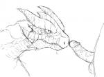 ambiguous_gender dragon drooling gotobeido horn human interspecies male nude penis plain_background saliva scalie vein white_background
Rating: Explicit
Score: 6
User: chdgs
Date: January 03, 2014