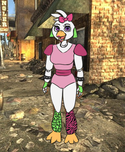 3_toes anthro barefoot beak beakstick clothing ear_piercing ear_ring feet female furgonomics lipstick machine makeup neo-classical_architecture open_beak open_mouth outside piercing purple_eyes ring_piercing sign smile solo text toes urban utility_pole aeonspassed fallout five_nights_at_freddy's five_nights_at_freddy's:_security_breach microsoft scottgames steel_wool_studios glamrock_chica avian bird chicken galliform phasianid robot 2021 english_text low_res
