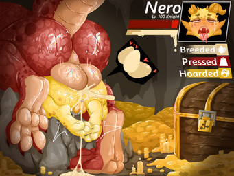 ahegao anal anal_penetration anthro backsack balls big_butt blush bodily_fluids butt chastity_cage chastity_device claws cum cum_in_ass cum_inside dominant duo egg feral from_behind_position gameplay_mechanics genital_fluids genitals glistening glistening_body gold_(metal) gui health_bar horn larger_dom looking_pleasured male male/male male_penetrating nude open_mouth pawpads paws penetration penile penile_penetration penis sex size_difference sweat tail tears text tongue tongue_out spiced_icy mythology dragon kobold mythological_creature mythological_scalie scalie absurd_res digital_media_(artwork) english_text hi_res