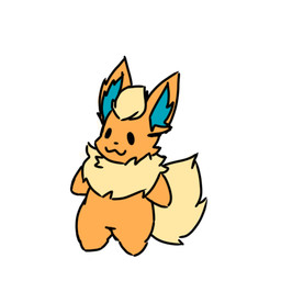 :3 ambiguous_gender smile standing flareonpeeking nintendo pokemon eeveelution flareon generation_1_pokemon pokemon_(species) 1:1 hi_res
