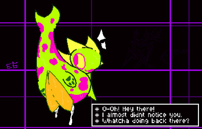 2_penises bodily_fluids cum dialogue flippers flower genital_fluids genitals green_body happy leaking_cum looking_back male multi_genitalia multi_penis penis pink_spots plant presenting simple_background solo spots surprised sweat talking_to_viewer text yegg_yolk deltarune undertale_(series) roaring_knight aquatic elemental_creature fish flora_fauna floradinn flower_creature signature watermark