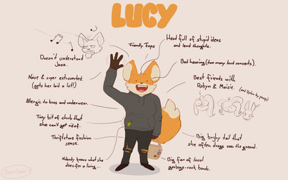 4_fingers anthro bottomwear clothing diagram dipstick_tail dot_eyes drawstring_topwear fangs female fingers fluffy fluffy_tail footwear fur gesture handbag hoodie male markings musical_note musical_symbol open_mouth open_smile orange_body orange_fur pants raised_arm shoes simple_eyes slightly_chubby smile solo symbol tail tail_markings teeth text topwear torn_bottomwear torn_clothing torn_pants waving waving_at_viewer white_inner_ear sniffsnorf lucy_(sniffsnorf) maisie_(sniffsnorf) robyn_(sniffsnorf) asinus canid canine donkey equid equine fox lagomorph leporid mammal mouse murid murine rabbit rodent 16:10 2026 artist_name colored_sketch english_text sketch widescreen