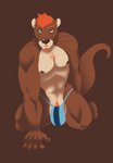 anthro clothed clothing fur green_eyes hair male nipples orange_hair solo topless ritts rudderg33k thomas_james_o'connor mammal mustelid otter hi_res