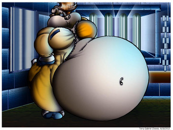 anthro belly big_belly big_breasts breasts chubby_cheeks eye_patch eyewear female hair huge_belly hyper hyper_belly hyper_pregnancy mirror navel obese obese_anthro obese_female overweight overweight_anthro overweight_female pregnant pregnant_anthro pregnant_female prison prison_cell prison_uniform solo text thick_thighs virus-20 domestic_pig mammal suid suine sus_(pig) 2013 artist_name digital_media_(artwork)