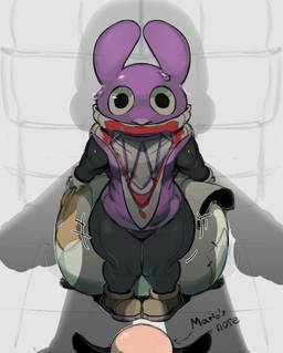 anthro bag big_butt bodily_fluids boots breasts butt clothing duo female footwear legwear male male/female one-piece_swimsuit shoes shortstack shy size_difference small_breasts smaller_female sweat swimming_pool swimwear thigh_highs jdoe_p mario_bros nintendo mario nabbit lagomorph mammal hi_res