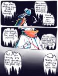 aftertale animated_skeleton blood bodily_fluids bone clothing coat comic dialogue english_text gaster geno_sans_(aftertale) gradient_background humanoid loverofpiggies male not_furry sans_(undertale) scarf simple_background skeleton smile sweat text topwear undead undertale undertale_(series) wounded