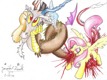 anal blood discord_(mlp) draconequus duo equine fangs female fluttershy_(mlp) friendship_is_magic fur gore hair horn male mammal my_little_pony pegasus penetration pink_hair plain_background red_eyes tails themasterdramon traditional_media white_background wings yellow_fur
Rating: Explicit
Score: -12
User: TheMasterDramon1990
Date: March 24, 2014