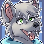 anthro fur green_eyes grey_body grey_fur kerchief male piercing solo tongue tongue_out ottislavaca lou_(thewolf) canid canine canis mammal wolf 1:1 absurd_res hi_res