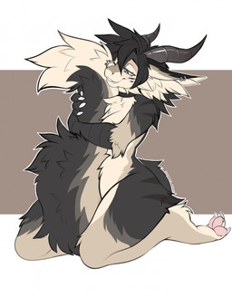 4_fingers 4_toes anthro biped breasts claws countershade_fur countershade_torso countershading feet female finger_claws fingers fur grey_body grey_eyes grey_fur grey_hair grey_tail hair horn kneeling nude nude_anthro nude_female pawpads paws side_view simple_background smile solo tail teeth toe_claws toes mocha-wing mythology dragon mythological_creature mythological_scalie scalie 2025 digital_media_(artwork) hi_res