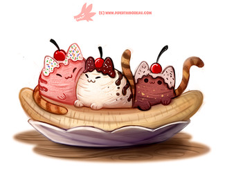 ambiguous_gender banana black_eyes cherry comically_large_object daww dessert detailed_food dot_eyes eyes_closed feral food fruit group humor ice_cream micro plant plate pun simple_background simple_eyes sprinkles sundae visual_pun white_background piper_thibodeau domestic_cat felid feline felis food_creature ice_cream_creature mammal 2016 detailed digital_media_(artwork) digital_painting_(artwork) painting_(artwork)