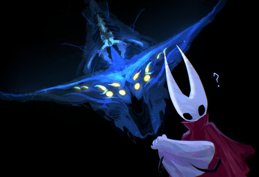 2_horns ambiguous_gender anthro being_watched black_arms black_eyes blue_body cloak clothed clothing duo empty_eyes feral holding_object horn looking_at_another oblivious question_mark red_cloak red_clothing yellow_eyes merlizetdi hollow_knight_(franchise) jewish_mythology mythology subnautica team_cherry unknown_worlds_entertainment hornet_(hollow_knight) aquatic aquatic_dragon arthropod dragon ghost_leviathan_(subnautica) leviathan mythological_creature mythological_marine mythological_scalie scalie 2025 crossover hi_res female_(lore)