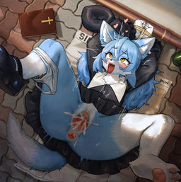 4_toes ahegao anthro anus arms_tied barefoot bdsm blue_body blue_fur blush bodily_fluids bondage book bottomwear bound butt censored_genitalia censored_vulva chest_tuft clothed clothing cum cum_in_vagina cum_inside dominant dominant_male duo feet female female_focus female_raped footwear forced fur genital_fluids genitals hair heart_symbol invisible_penis looking_pleasured male male_dominating_female male_rape male_raping_female open_mouth panties panties_down partially_clothed pawpads paws penetration rape religion sex shoes skirt solo_focus spread_legs spreading submissive submissive_female tail toes tongue tongue_out tuft underwear underwear_down until_they_like_it vaginal vulva gudlmok99 bible canid canine canis human mammal censored hi_res mosaic_censorship