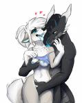 2018 anthro arctic_fox black_body blue_eyes blue_tongue bottomless breast_fondling breast_play breasts canid canine clothed clothing dragon duo female fingering fondling fox hair hand_on_breast heart_symbol licking looking_pleasured male male/female mammal mythological_creature mythological_scalie mythology nipples nude off_shoulder raised_clothing raised_shirt raised_topwear romantic romantic_couple scalie shaking shirt simple_background sinalanf standing tail tongue tongue_out topwear true_fox tundra_(polarlights) vaginal vaginal_fingering white_background white_hair xero_(captainscales)