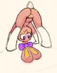 anthro bow_(feature) bow_accessory butt cotton_tail ear_bow female genitals purple_eyes pussy solo young young_anthro howl_echoes lagomorph leporid mammal rabbit digital_media_(artwork) sketch