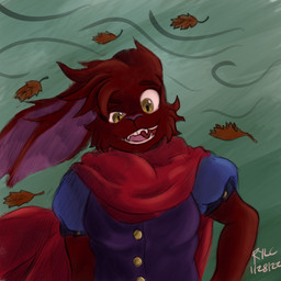 anthro brown_body brown_fur cape clothing fangs female fur solo teeth wind yellow_eyes lazy_ruby jestal_orccio_(dynamitegrizzly) lagomorph leporid mammal rabbit 1:1