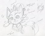 front_view planning solo selinatc league_of_legends riot_games tencent yuumi_(lol) hi_res sketch traditional_media_(artwork)