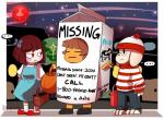 beverage_carton carton clothed clothing container costume ellipsis eyewear glasses group holidays milk_carton milk_container moon night outside phone_number standing star text renrink halloween undertale undertale_(series) asriel_dreemurr chara_(undertale) frisk_(undertale) waldo_(where's_waldo?) boss_monster_(undertale) bovid caprine human mammal english_text hi_res