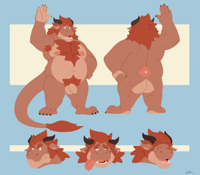 angry anthro armpit_hair balls belly big_belly black_horn body_hair brown_body brown_hair butt chest_hair foreskin genitals gesture hair happy horn humanoid_genitalia humanoid_penis looking_pleasured male moobs mouth_closed nipples nude obese obese_anthro obese_male open_mouth open_smile overweight overweight_anthro overweight_male penis pink_tongue pubes simple_background smile solo standing tail tail_tuft tan_balls tan_body tan_penis tongue tongue_out tuft unretracted_foreskin waving waving_at_viewer chocolateandmilk mythology chews dragon mythological_creature mythological_scalie scalie 2020 absurd_res dated hi_res model_sheet signature
