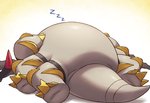 3_toes 6_legs ambiguous_gender belly claws featureless_crotch feet feral gold_claws grey_body lying on_back sleeping solo sound_effects toe_claws toes vowelless vowelless_sound_effect zzz on_ice_(artist) nintendo pokemon altered_forme_giratina generation_4_pokemon giratina legendary_pokemon pokemon_(species) absurd_res hi_res