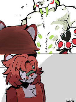 anthro barazoku duo fangs male male/male muscular pecs sabertooth_(anatomy) size_difference teeth mintymold felid leopard mammal pantherine 3:4 hi_res meme